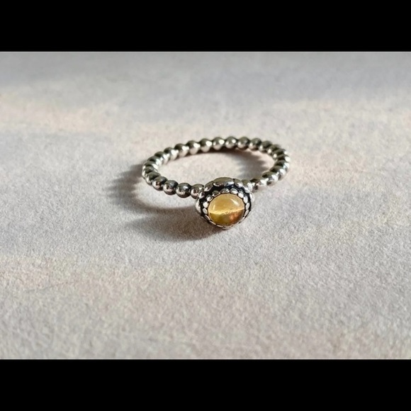 Pandora Birthday blooms citrine Nov ring. - Picture 2 of 3